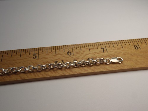 Estate Cable Link Sterling Silver Bracelet Looks New 7 1/4" Long - Picture 20 of 24