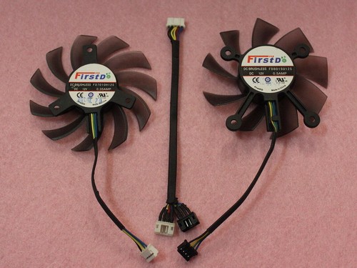Paire de ventilateurs ventilateur refroidisseur pour ASUS GTX 560Ti HD7850 HD7870 FD7010H12S FD8015U12S 75 mm - Photo 2/5