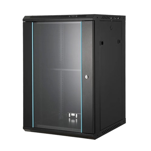 15U Wall Mount Network Server Data Cabinet Rack Enclosure Glass Door Lock - Picture 3 of 8
