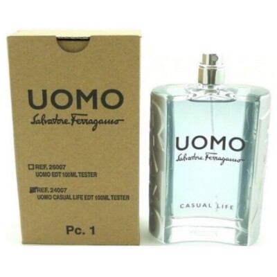 Salvatore Ferragamo Uomo Casual Life Men 3.4 oz 100 ml Edt Spray New As Photo