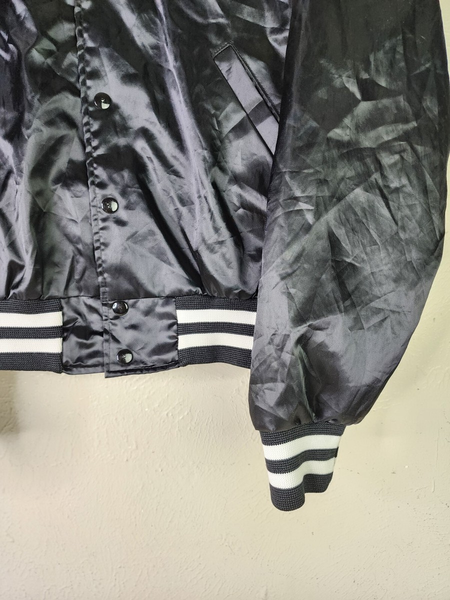 80s〜 hilton ma-1 jkt made in usa Hilton Active Apparel Satin Bomber Jacket Medium Mack Trucks