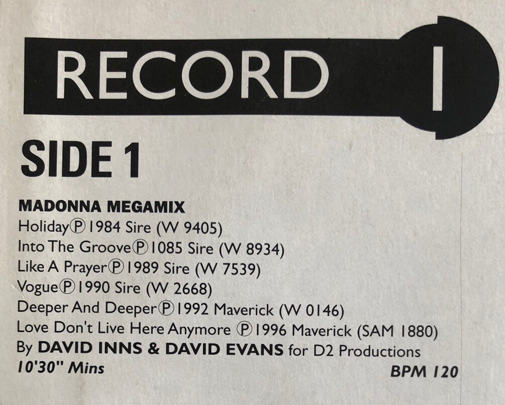 MADONNA -Megamix- Rare 2LP DMC Megamixes/Remixes -For DJ Use Only (Vinyl Record)