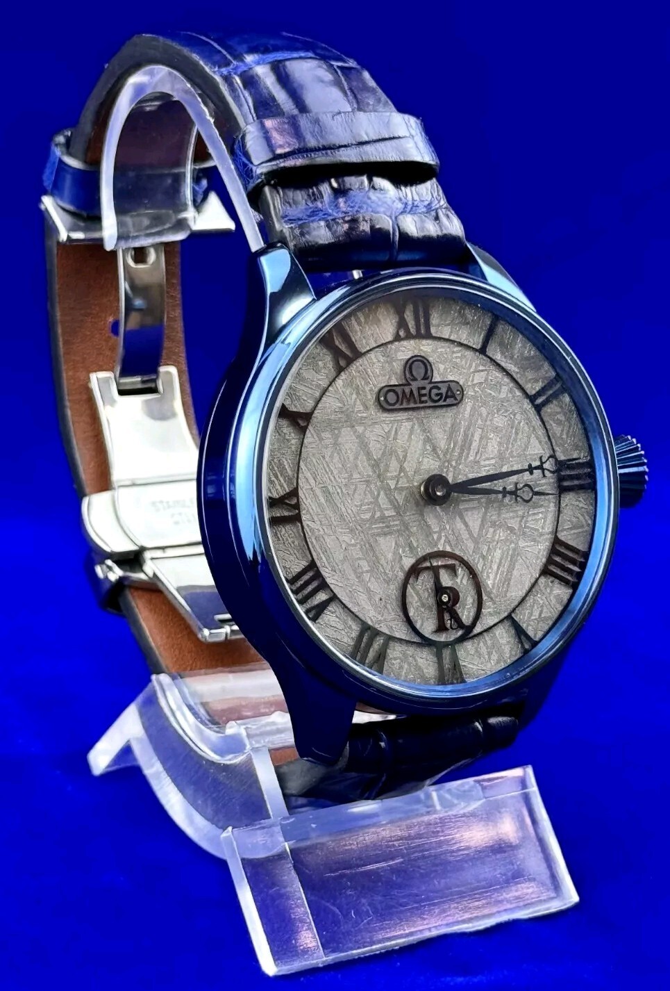 Omega Watch Meteorite Marriage Hand Engraved Space Dial Movement Luxury Mens