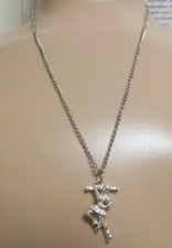 Lot of 4 Baton Necklaces 18" chain silvertone Baton Twirler Hi Stepper