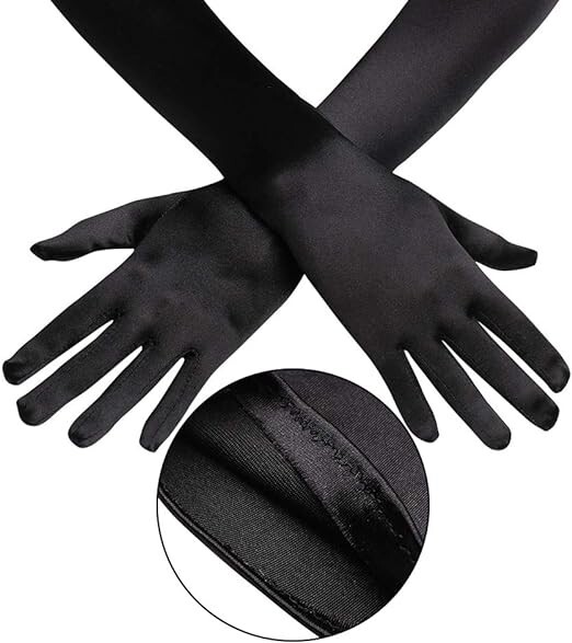 Long Black Gloves, Evening Opera Gloves Satin Elbow Gloves 1920s Style Prom for eBay