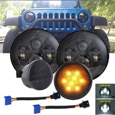 2007-2018 For Jeep Wrangler Jk Combo 7 Round Led Headlights Turn Signal Lights