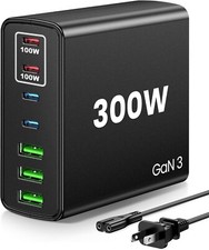 USB C Fast Charger Block 300W: 7 Port USB Charging Station Hub Brick