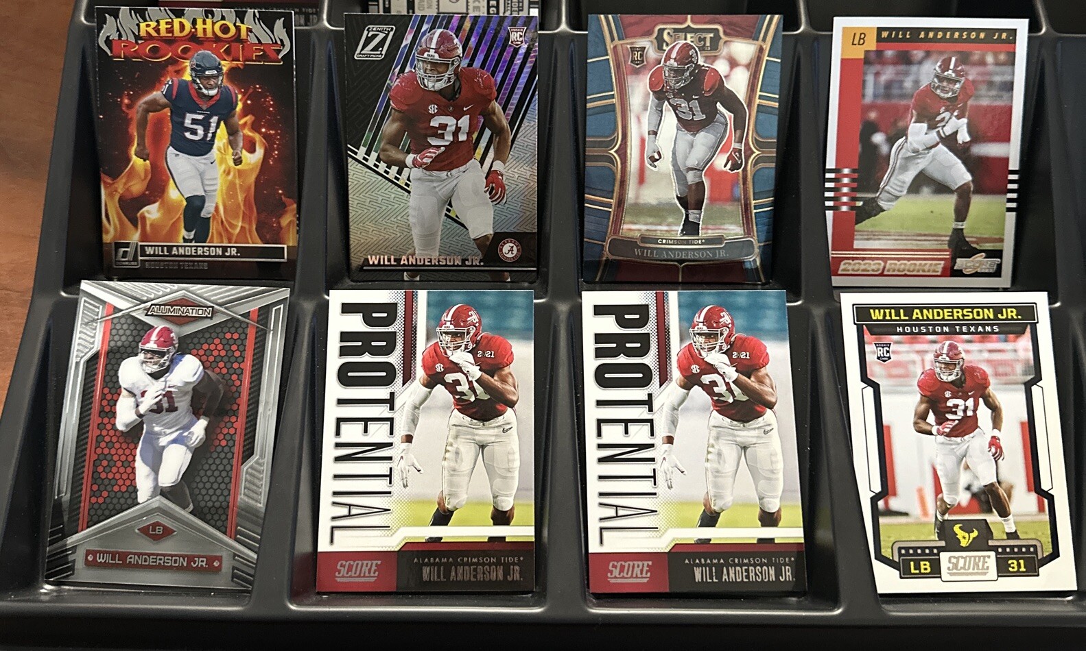 Will Anderson Jr 8 Card Rookie Lot Panini Select Donruss Score Zenith Texans RC