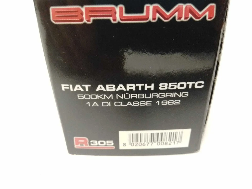 Brumm Fiat Abarth 850 TC #52 1ª Clase 500 km Nurburgring 1962 1/43 R305 Foto 2 de 2
