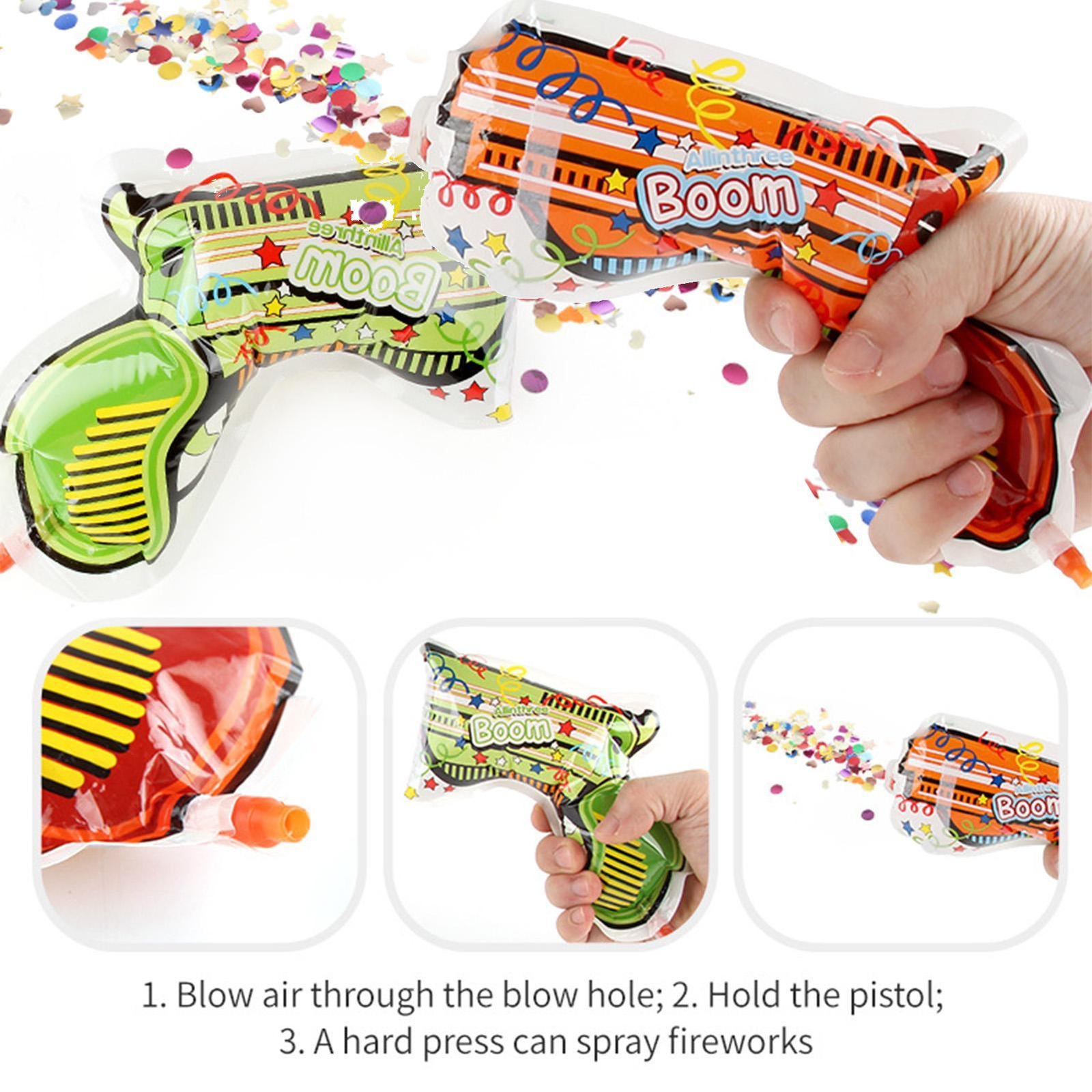 12pcs Novelty Design Handheld Confetti Launcher SelfInflating Confetti