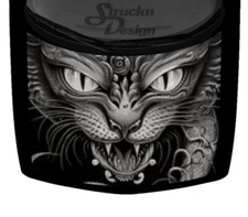 Grayscale Dark Bright Slit Eyed Dragon Hood Wrap Vinyl Graphic Decal 58