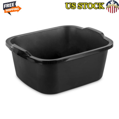 18 Qt Plastic Dishpan Dishwasher Safe Kitchen Utility Soaking Container Handles