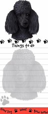 POODLE-BLACK Die Cut List Pad/Note Pad with Magnetic Back