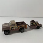 Vintage Tonka Plastic Pickup Truck With Trailer Safari Logo Hard to Find