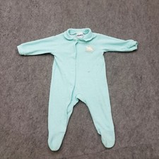 VINTAGE Carters One Piece Baby Boys 0-3M Blue Dinosaurs Button Up Sleeper 90s