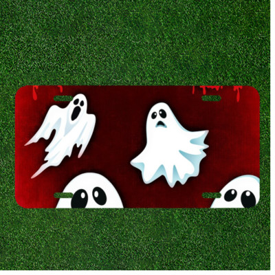 Custom Personalized License Plate Auto Tag With Awesome Ghost Design Art