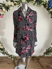 JOULES Pyjamas Nightshirt Leila Light Size S 10 12 Womens Navy Stripe Floral NEW