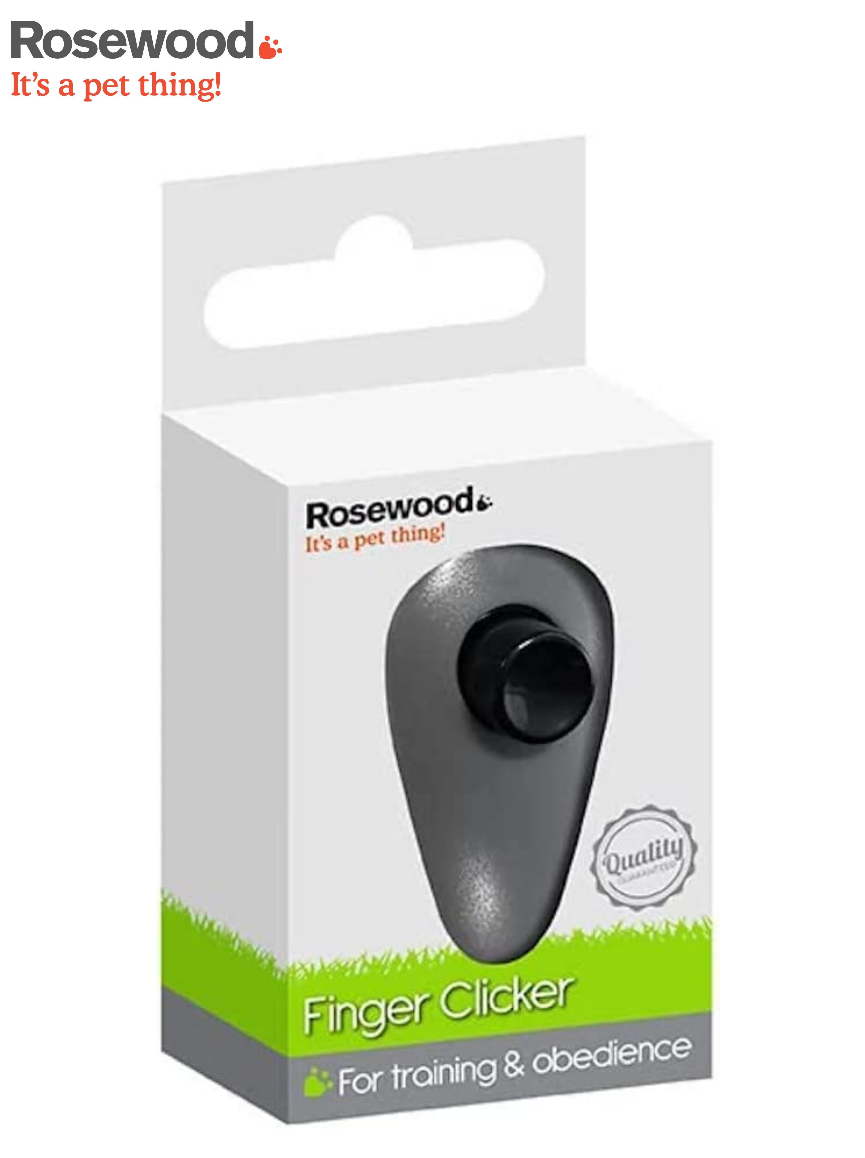 ROSEWOOD FINGER CLICKER PET DOG PUPPY TRAINING AID OBEDIENCE