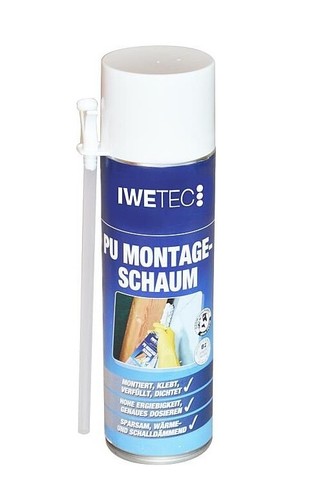 Iwetec PU-Montageschaum 500 ml Montage Schaum Dichtung Isolierung Dämmung
