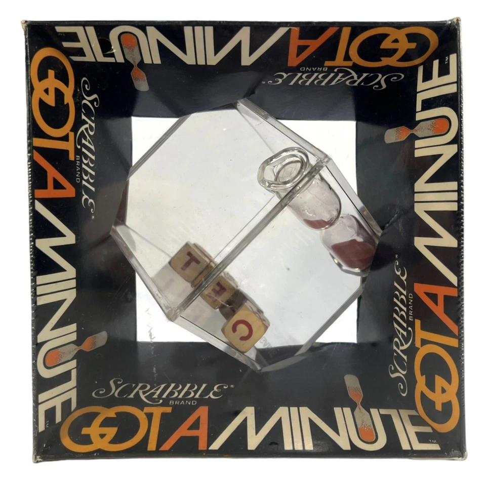 VTG 1973 Scrabble Got A Minute Game Acrylic 3” Cube Sand Timer NIB Sealed - Image 2 of 4