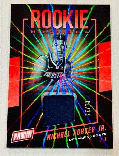 Michael Porter Jr 2019 Panini National Rookie Memorabilia Rainbow Spokes /25