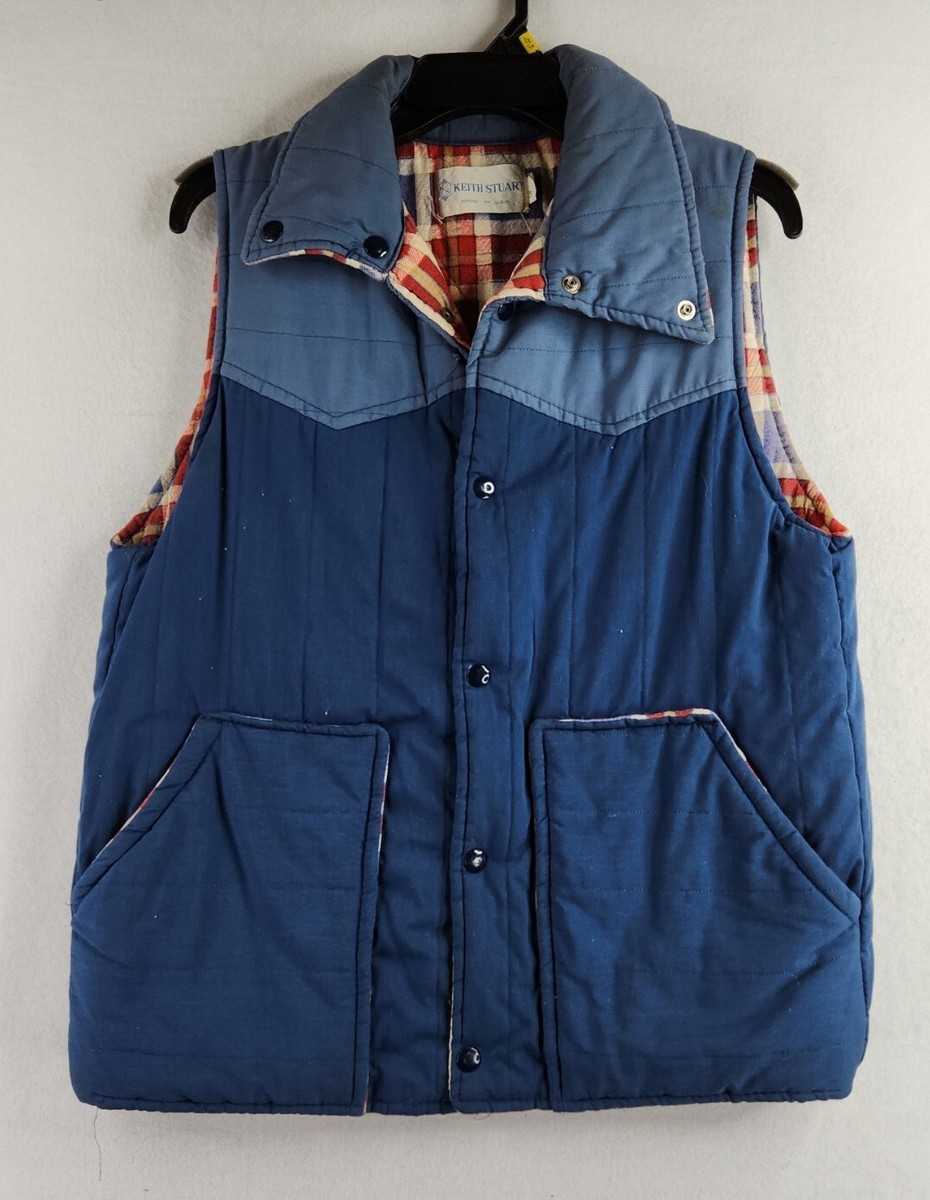 Vintage Keith Stuart Mens Flannel Lined Vest Size Medium | eBay