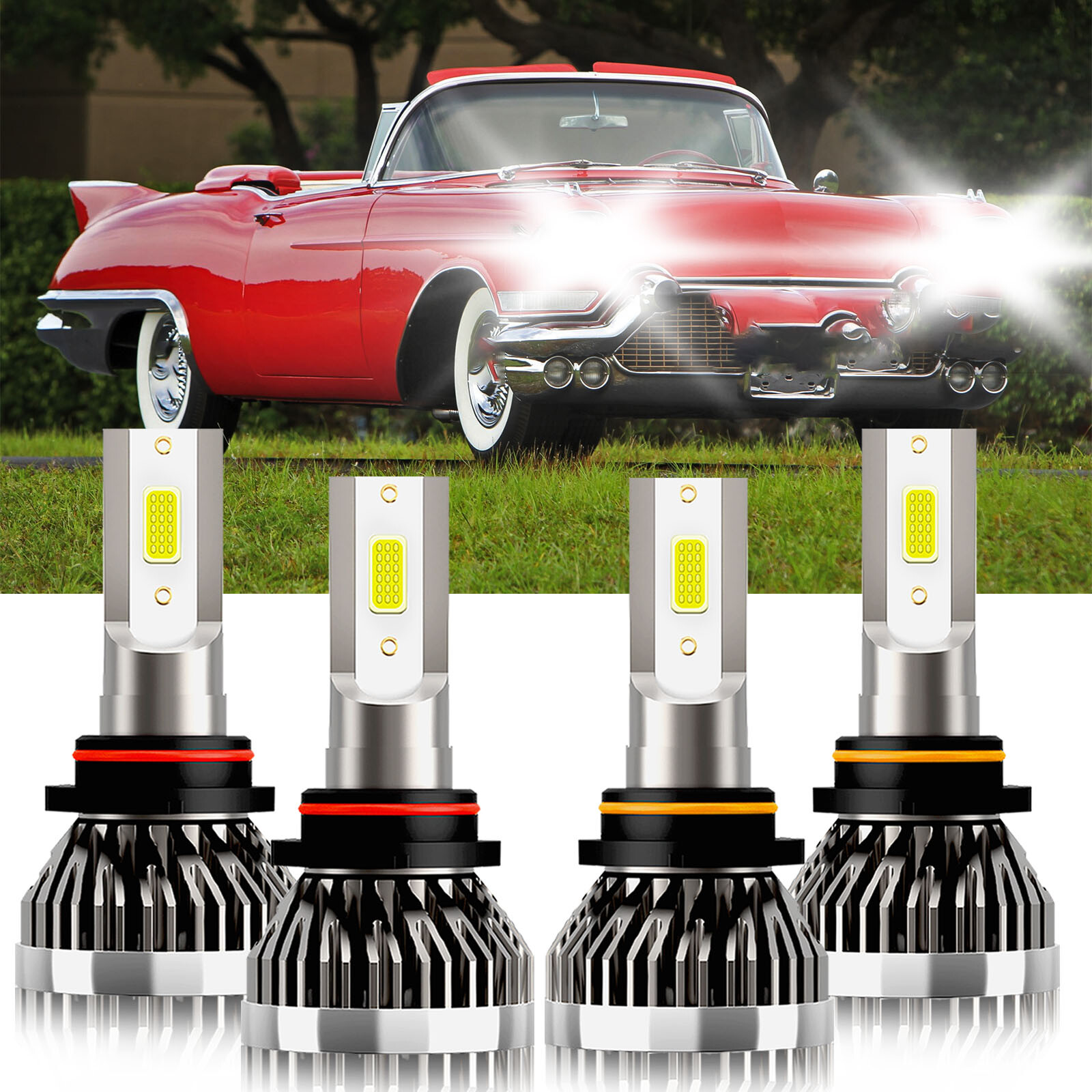 Upgrade your Cadillac Eldorado 1992-2002 with 4x 9005 9006 LED Headlight Bulbs for High/Low Beam Enhanced Visibility