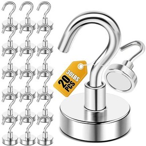 Heavy Duty Magnetic Hooks Strong Neodymium Magnet Hook for Home Kitchen D16 20p