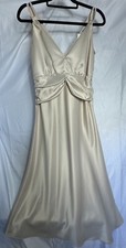 Nicholas Millington Long Ivory Ruched Double Strap Dress. UK 12. Occasion Cruise