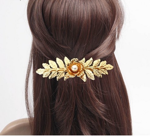 BlüTe Haarclip Mit Perle Haarklammer Haarspange Haarschmuck Haar Haarnadel Pin-image
