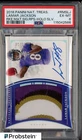 2018 Panini National Treasures Lamar Jackson RKE.MAT.SIG.RPS-HOLO PSA 6 EX-MT