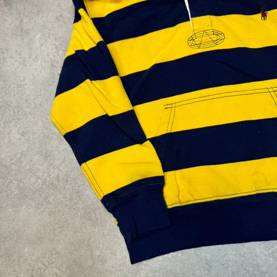 Polo Ralph Lauren Hoodie Kids Small Pony Y2K Sweatshirt, Yellow Blue, Small image 6
