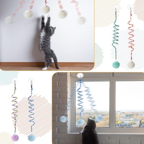 Woanger 4 Pcs Cat Spring Toys Hanging Toy Door Interactive Cat... - Picture 7 of 7