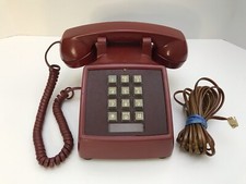 RED Vintage Phone Western Electric 2500MM Button Touch Tone Desk Telephone Bell