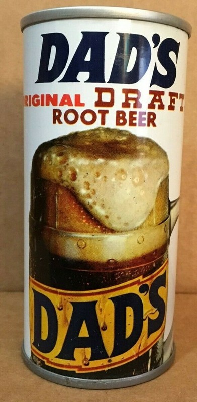DAD'S ORIGINAL DRAFT ROOT BEER - 7 OZ CAN, PEPSI-COLA BOTTLING NEWPORT NEWS, VA