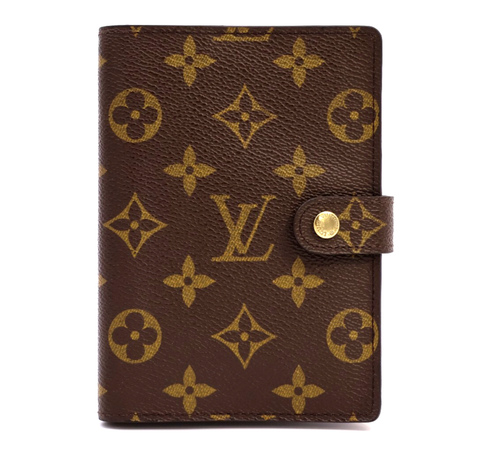 Louis-Vuitton Monogram Agenda PM Day Planner Cover Brown R20005 Authentic 654