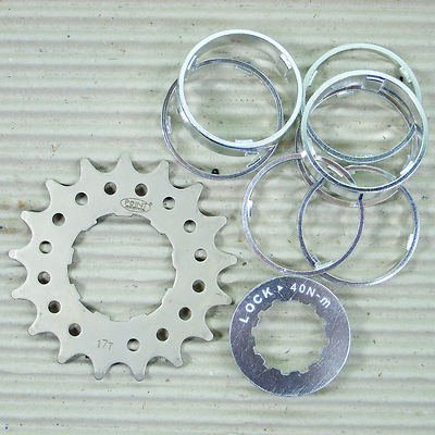 Point Single Speed Pista Set mit Distanzring Lockring -  17 Zähne