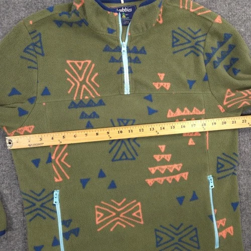 Chubbies Fleece 1/4 Zip Mens Large Green The Flame Commander Southwestern Tribal image 5