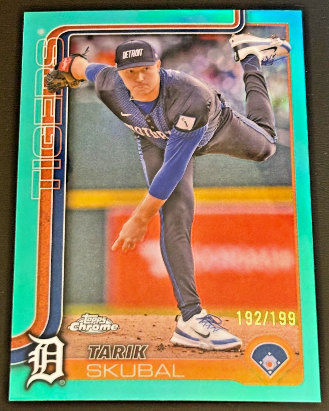 2025 Topps Chrome TARIK SKUBAL Aqua Refractor /199 Detroit Tigers SP
