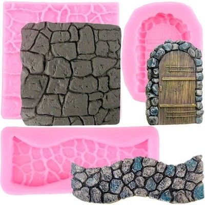 Mujiang Brick Wall Texture Design Silicone Molds Stone Texture Door Stone Pat...
