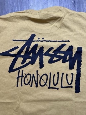 Stussy Honolulu Chapter Men's Large Curry/Yellow T Shirt Rare
