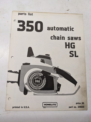 #ad HOMELITE PARTS LIST BOOK CATALOG MANUAL CHAIN SAWS HG SL AUTOMATIC 24820 $5.00
