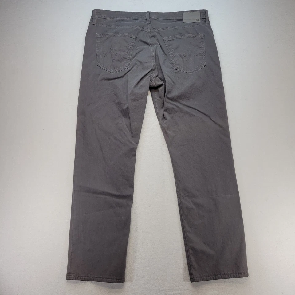 Pantalones AG Adriano Goldschmied para Hombres 38x32 Gris Graduado Chino a Medida Preppy Foto 3 de 4