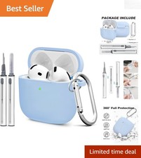 Soft Silicone AirPods 4th Case Cover with Keychain - Dust Resistant Protective
