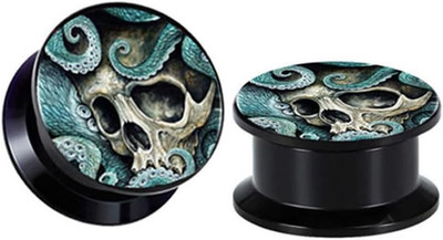 2 Stk Acryl Schädel Ohr Messgeräte Ohrstöpsel Stretcher Expander Piercing Schmuc