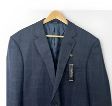 Joseph & Feiss Gold NWT Blazer Mens 50L Blue Windowpane Sport Coat Jacket