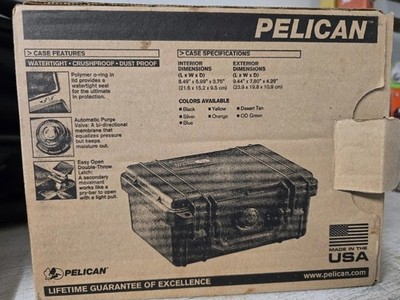 Pelican 1150 Protector Case with Foam, Waterproof *NEW* Orange
