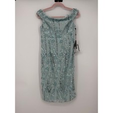Adrianna Papell Beaded Off the Shoulder Dress Sz 4