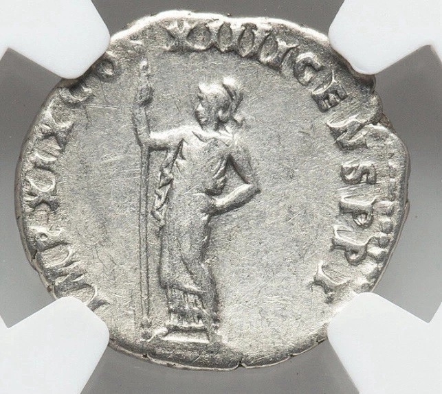 Domitian 81-96 AD, Roman Empire AR SILVER Denarius Ancient Rome Caesar, NGC Ch F - Image 3 of 4