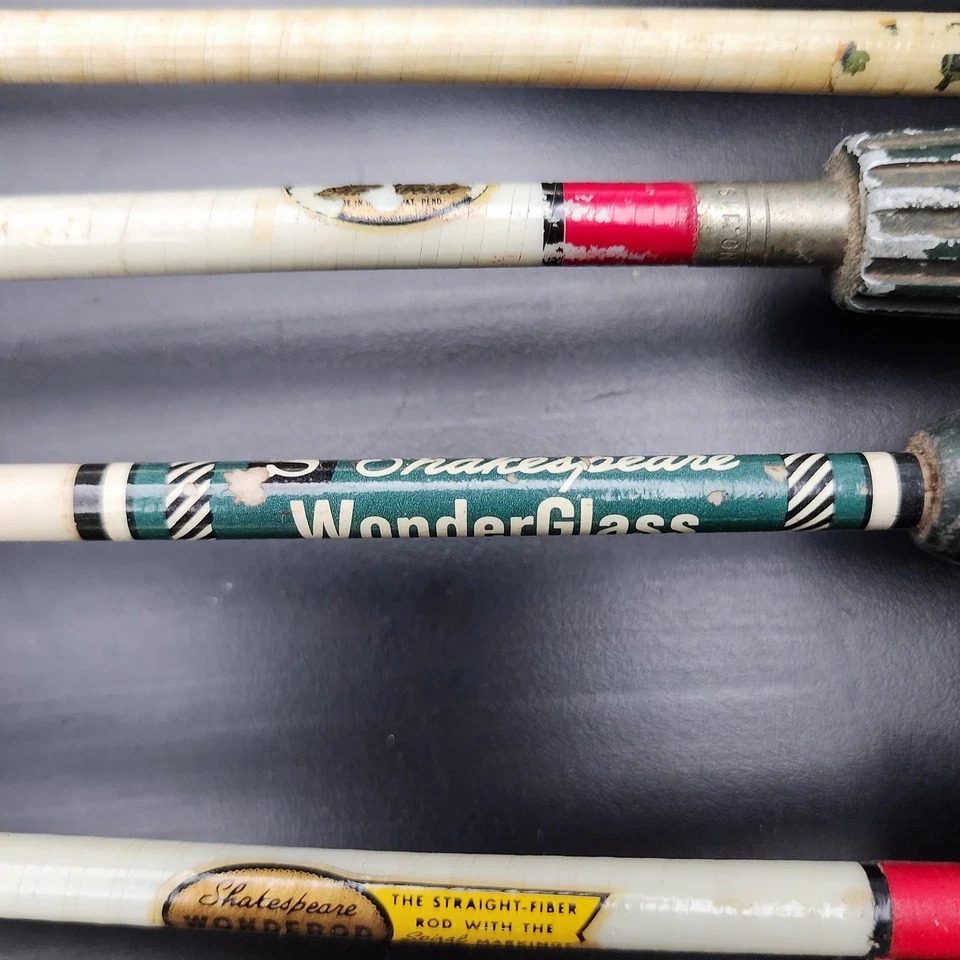Lote de 9 varillas de fundición Shakespeare Wonderod vintage de 5-5,75 pies 🎣 Foto 3 de 4